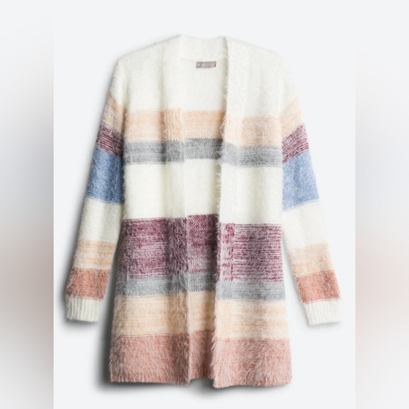 Evolution By Cyrus Sweaters - EVOLUTION BY CYRUS Dounea Fuzzy Open Cardigan L